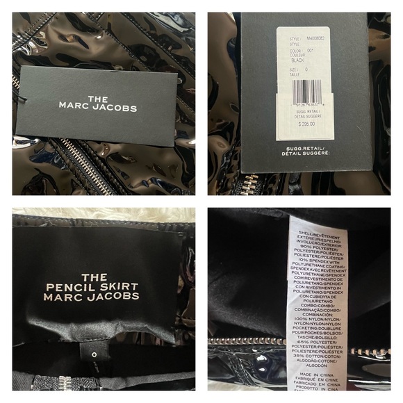 New! THE MARC JACOBS Vinyl High Waist Pencil Skirt - Picture 10 of 10